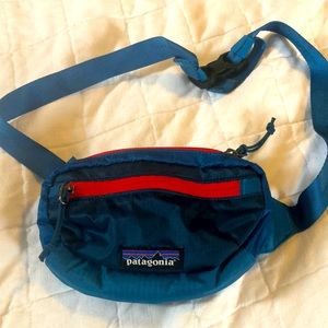 Patagonia blue and red waist pack